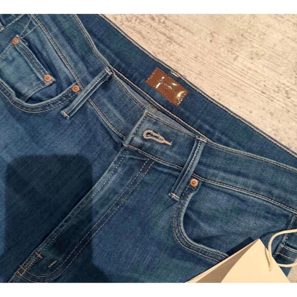 NWT MOTHER Insider Flood Jeans in We Got the Beat Straight Leg Mid Size 27 - Picture 4 of 7